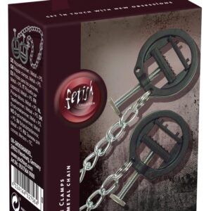 Okrągłe zaciski śrubowe do sutków z łańcuszkiem