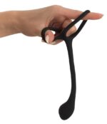 Plug analny Black Velvets Cock + Ball ring