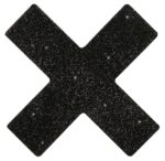 Błyszczące czarne krzyżyki na sutki do naklejenia