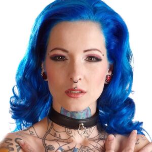 Wąska obroża na szyję z pierścieniem Bad Kitty