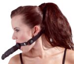 Półokrągły knebel do ust z dildo