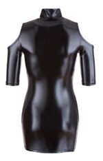 Czarna sukienka wetlook z krótkim rękawem od Cottelli XL