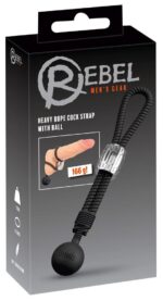 Czarna pętla na penisa Rebel Heavy Rope Cock w Ball
