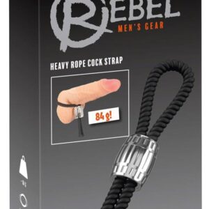 Czarna pętla na penisa Heavy Rope Cock Strap od Rebel