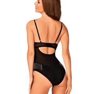 Czarne body ze srebrną ozdobą od Obsessive XL/2XL