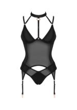 Czarny gorset i stringi od Obsessive M/L