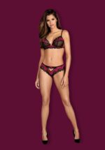 Czarno-różowy komplet bielizny od Obsessive M/L