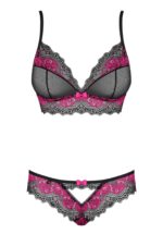 Czarno-różowy komplet bielizny od Obsessive M/L