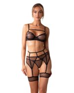 Komplet bielizny 3-częściowy w kropki od Obsessive 2XL/3XL