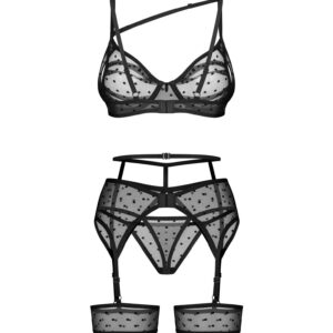 Komplet bielizny 3-częściowy w kropki od Obsessive 2XL/3XL