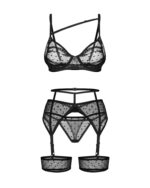 Komplet bielizny 3-częściowy w kropki od Obsessive 2XL/3XL