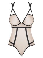 Beżowo-czarne body od Obsessive S/M