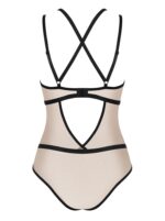 Beżowo-czarne body od Obsessive S/M