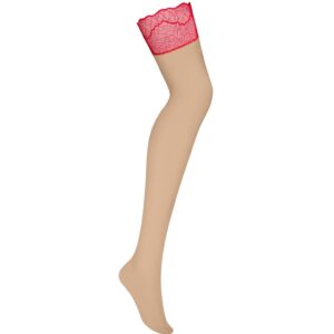 Czerwono beżowe pończochy S/M