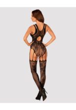 Bodystocking z kwiatowo-geometrycznym wzorem S/M/L