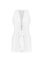 Biały prześwitujący peniuar bez rękawów od Obsessive XL/2XL