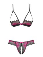 Czarno-różowy komplet bielizny od Obsessive S/M