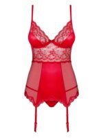 Czerwony gorset i stringi od Obsessive L/XL