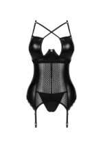 Czarny gorset i stringi od Obsessive XL/2XL