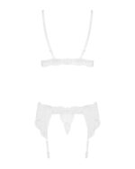 Biały 3-częściowy komplet bielizny od Obsessive L/XL