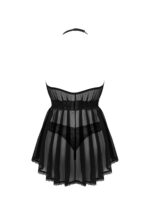 Czarna prześwitująca koszulka i stringi od Obsessive XL/2XL