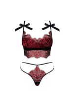 Bordowy komplet bielizny od Obsessive  S/M