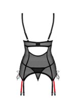 Czarny przezroczysty gorset i stringi od Obsessive XS/S
