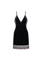 Seksowna czarna koszulka z bordowymi dodatkami i stringi L/XL