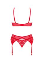 Czerwony 3-częściowy komplet bielizny od Obsessive M/L