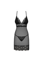 Seksowna czarna koszulka i stringi od Obsessive L/XL