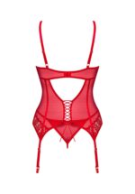 Czerwony koronkowy gorset i stringi od Obsessive XS/S