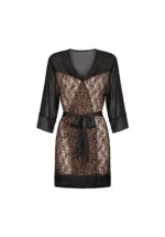 Satynowy peniuar ze zwierzęcym wzorem od Obsessive 2XL/3XL