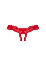 Czerwone koronkowe otwarte stringi od Obsessive L/XL
