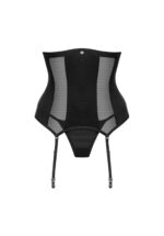 Otwarty czarny gorset i stringi od Obsessive XS/S
