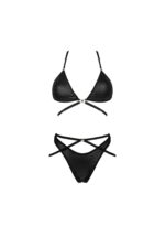 Czarny komplet bielizny z paseczkami od Obsessive S/M
