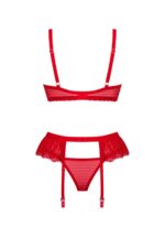 Czerwony koronkowy komplet bielizny od Obsessive XL/2XL