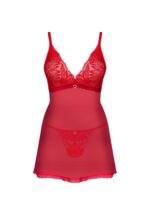 Czerwona koszulka nocna i stringi od Obsessive XL/2XL