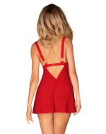 Czerwona koszulka z łącznikiem i stringi od Obsessive XS/S