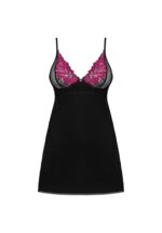 Czarno różowa koszulka i stringi od Obsessive M/L