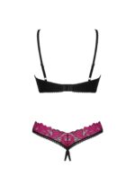 Czarno-różowy komplet bielizny od Obsessive XS/S
