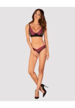 Czarno-różowy komplet bielizny od Obsessive  M/L