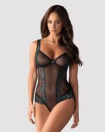 Czarne body z turkusowymi elementami L/XL