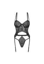 Koronkowe body z paseczkami do pończoch XL/XXL