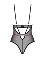 Przezroczyste body z fioletowymi paskami M/L