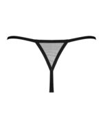 Czarne otwarte stringi z fioletowymi paskami od Obsessive XL/2XL