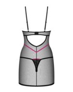 Czarna prześwitująca koszulka i stringi od Obsessive XL/2XL