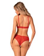 Czerwony koronkowy komplet bielizny od Obsessive M/L