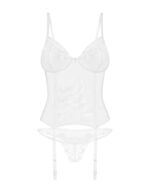 Biały gorset i stringi od Obsessive XL/2XL