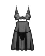 Seksowna czarna koszulka i stringi od Obsessive XL/2XL