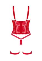 Koronkowy gorset ze stringami od Obsessive XL/2XL